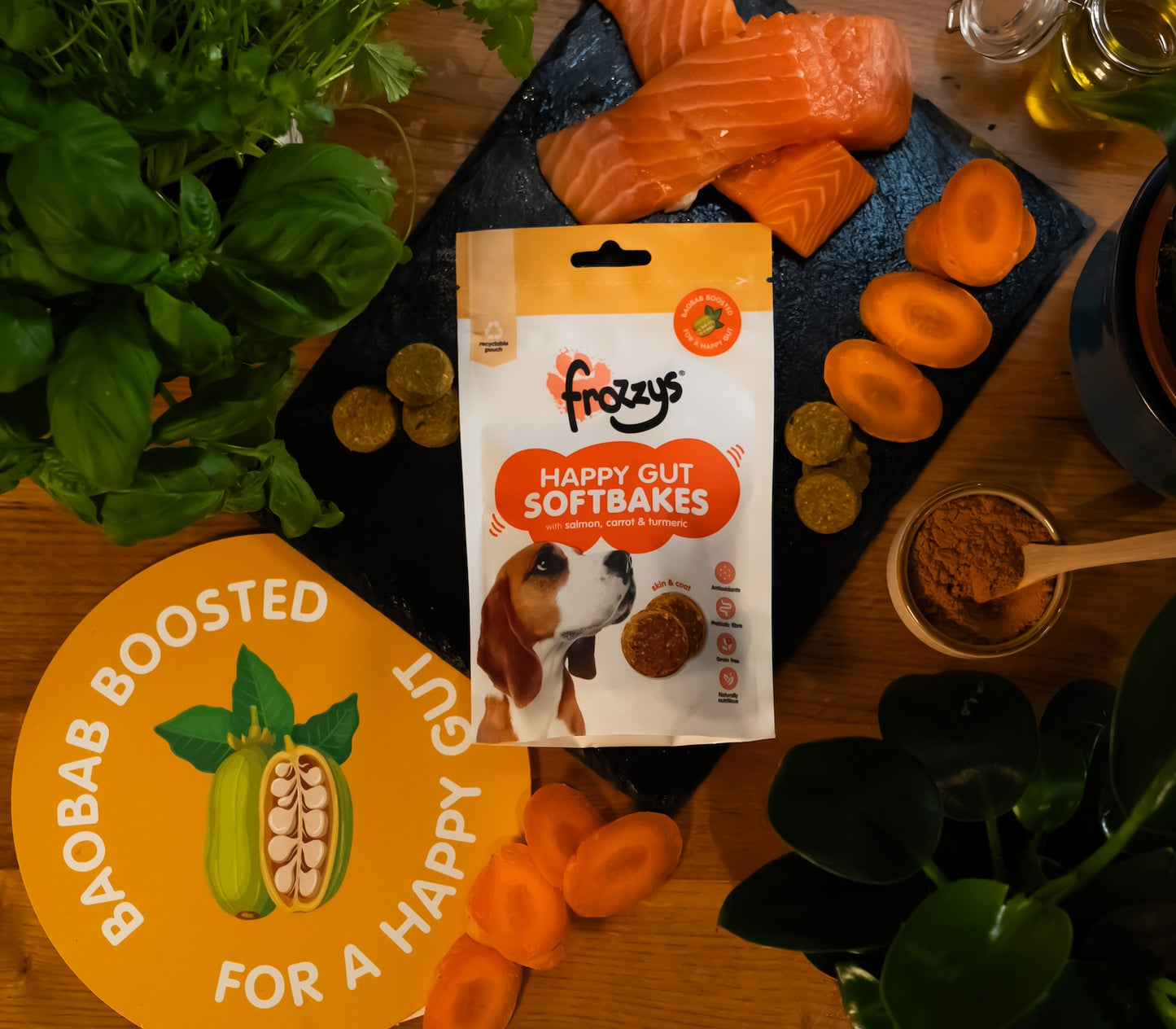 Frozzys Happy Gut Softbakes - Salmon, Carrot & Tumeric