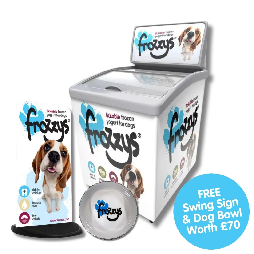 Frozzys Frozen Yogurt Freezer With FREE Swing Sign & Dog Bowl